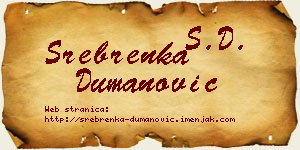 Srebrenka Dumanović vizit kartica